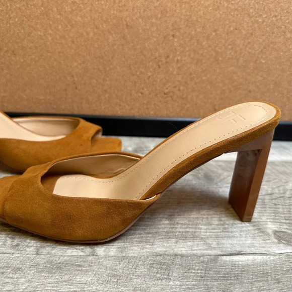 JustFab Azalea Mule Heeled Sandal in Brown Size US 6.5 - Picture 2 of 6